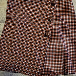 Urban Outfitters Juniors Brown Plaid Pencil Skirt Size S